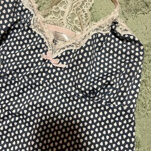 Navy and Pink Marilyn Monroe Camisole Lace and Bows